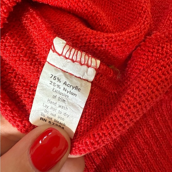 Vintage Anthony Sicari Red Knit Top – Size 12 - Picture 4 of 7